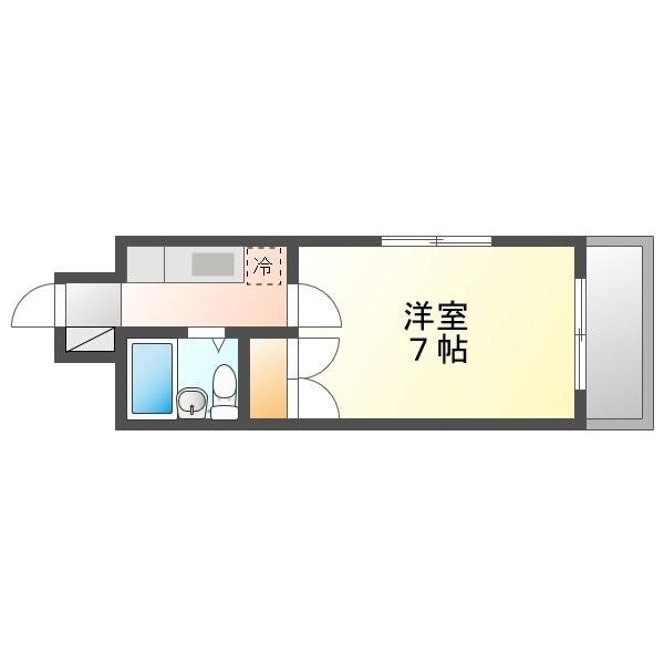 トーマス西崎(1K/6階)の間取り写真