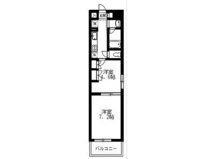 ウェルネス青葉(2K/8階)の間取り写真