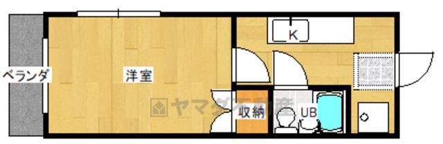 メゾン明保野(1K/3階)の間取り写真