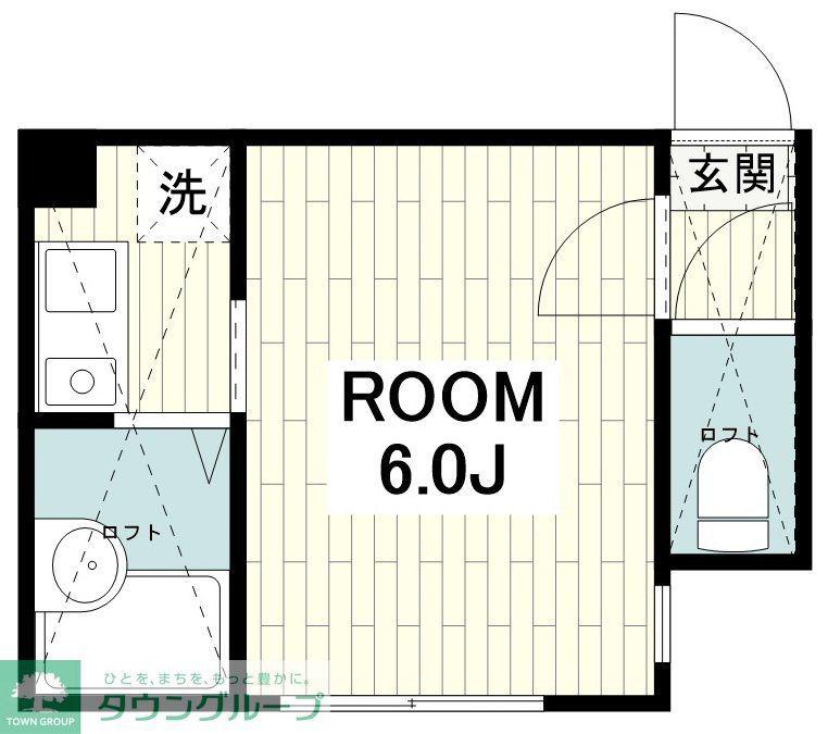 サザンリーフ中央林間・I(1K/1階)の間取り写真