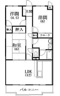 ヴィラクリア(3LDK/1階)の間取り写真