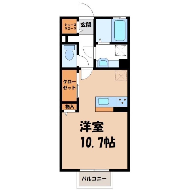 アポロン(ワンルーム/2階)の間取り写真