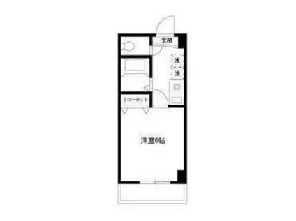 ラ・フルール芹ヶ谷(1K/2階)の間取り写真