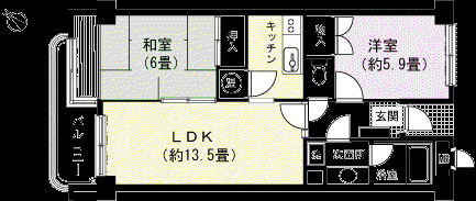 ダイアパレス山中湖第2(2LDK/4階)の間取り写真