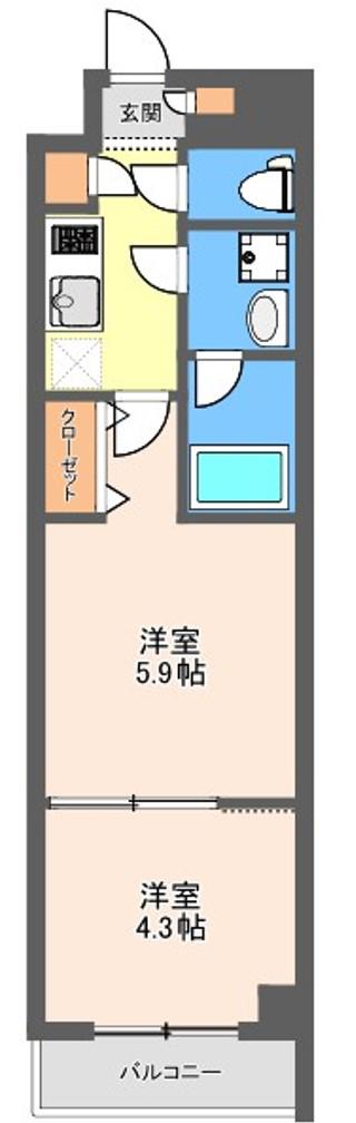 スカイホーム(2K/3階)の間取り写真