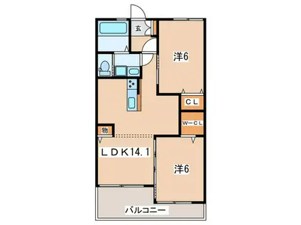 アートヒルズ(2LDK/2階)の間取り写真