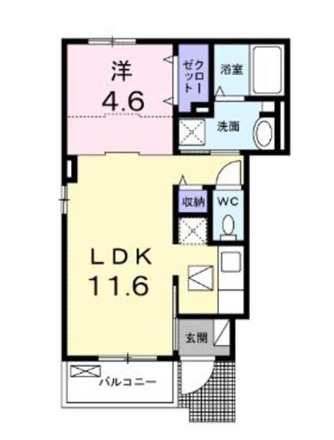 ラクオーレ(1LDK/1階)の間取り写真