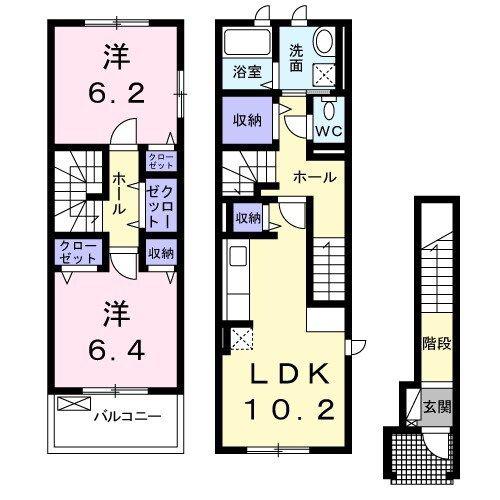 ソレアードトーレ(2LDK/2階)の間取り写真