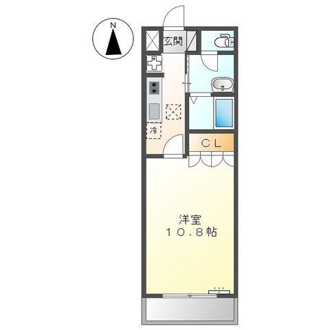 IVY COURT(1K/1階)の間取り写真