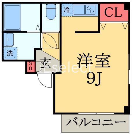 リベルテプレジール蘇我(1K/4階)の間取り写真