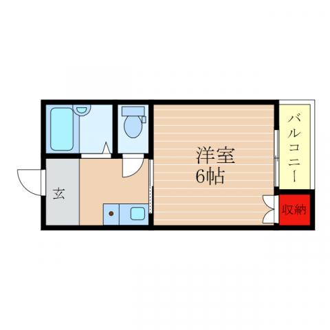 ハイツ夢(1K/2階)の間取り写真