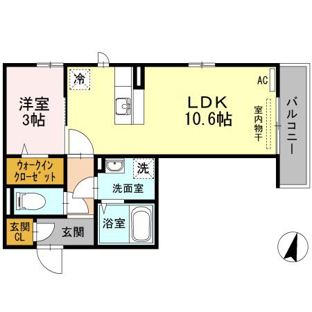 エンゼルパーク(1LDK/2階)の間取り写真