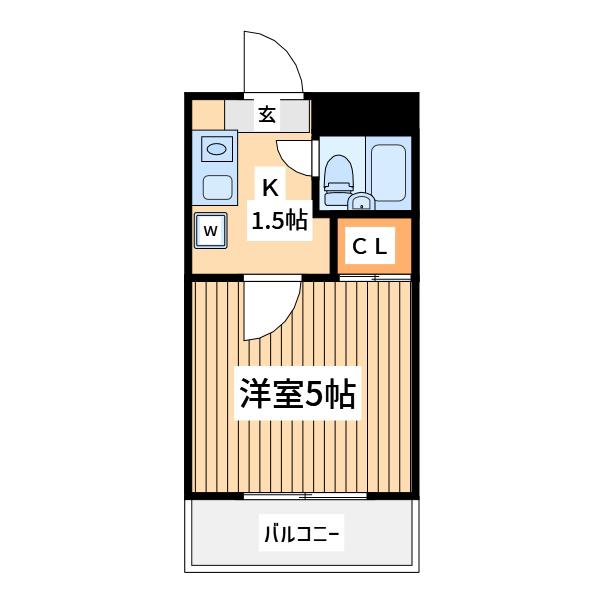 リバーサイド日吉(1K/3階)の間取り写真