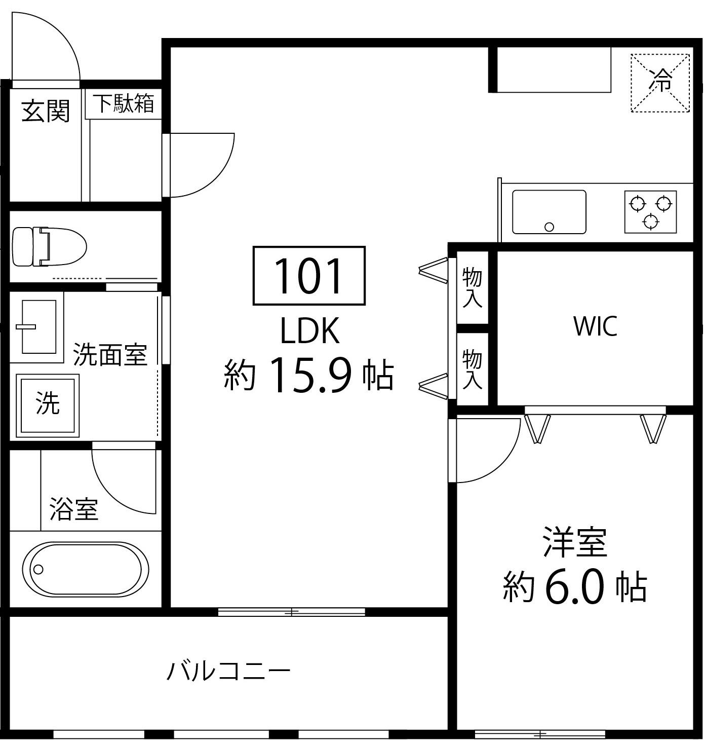 NORD HAUS(1LDK/1階)の間取り写真
