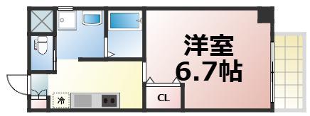 みおつくし布施(1K/5階)の間取り写真