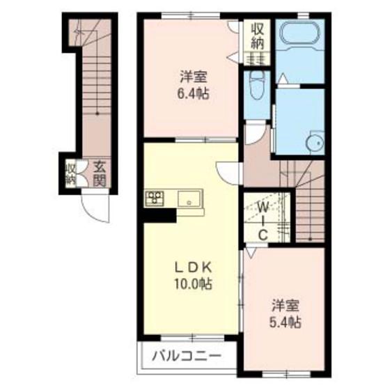 アルカサール(2LDK/2階)の間取り写真