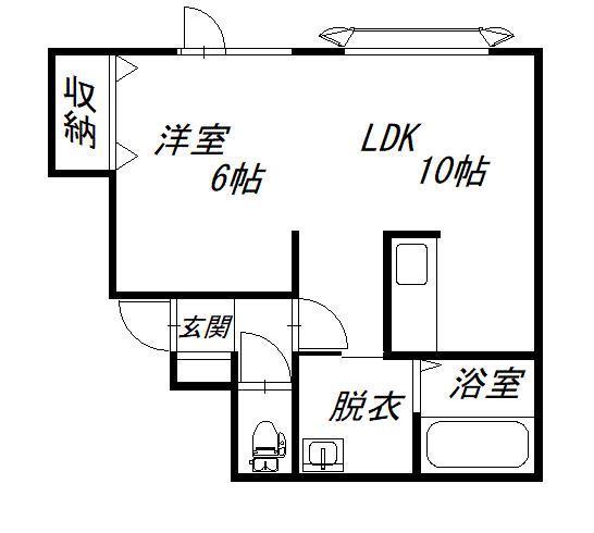 ボックスC(1LDK/1階)の間取り写真
