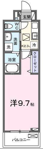 ガーデン ヒルズ(1K/1階)の間取り写真