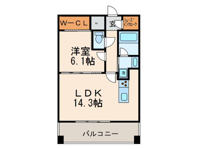 ZOOM府中(1LDK/10階)の間取り写真
