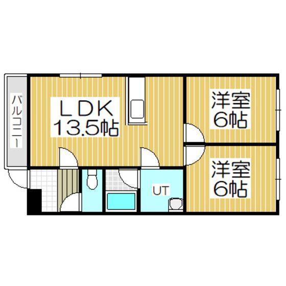 FKマンション緑町(2LDK/1階)の間取り写真
