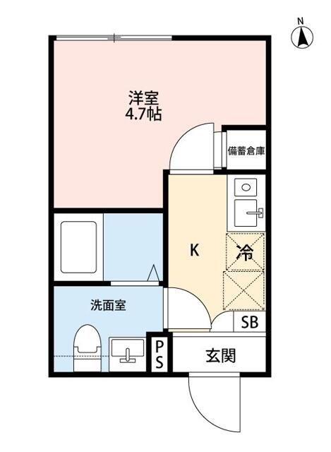 CIEL KAMIKITAZAWA(1K/B1階)の間取り写真
