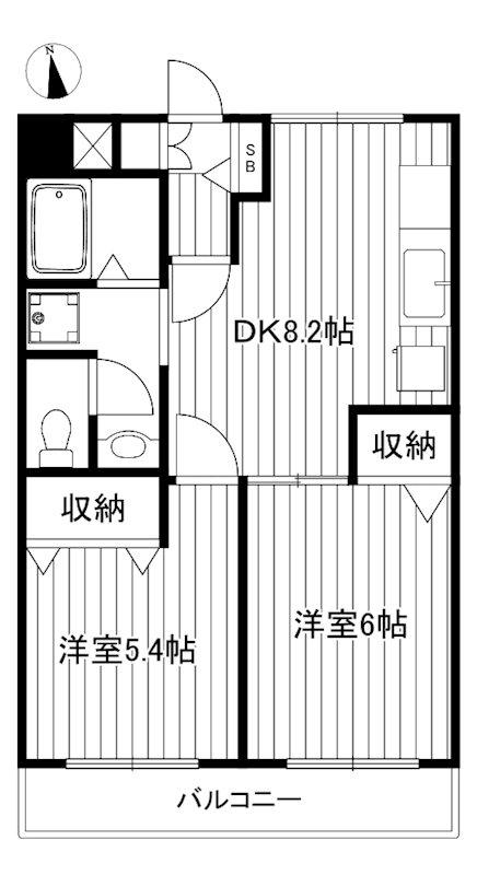 ハイツアゼリア(2DK/3階)の間取り写真