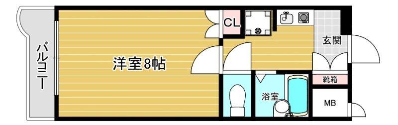 ロマネスク城南第2(1K/5階)の間取り写真