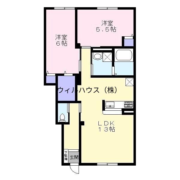 アーク百舌鳥(2LDK/1階)の間取り写真