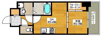 セレニテ江坂グランデ(1DK/10階)の間取り写真