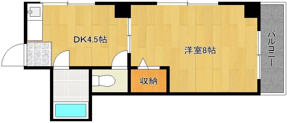 ハイムヤマウチ(1DK/3階)の間取り写真