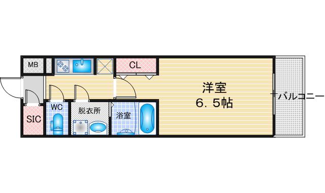 S-RESIDENCE志賀本通DEARLY(1K/2階)の間取り写真