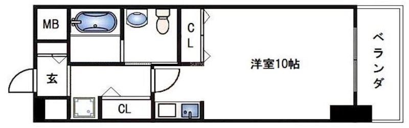 MS COURT(1K/3階)の間取り写真