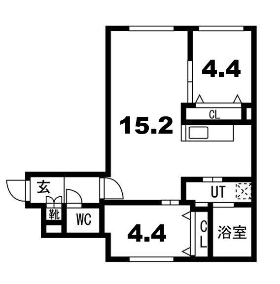 グラシオン(2LDK/1階)の間取り写真