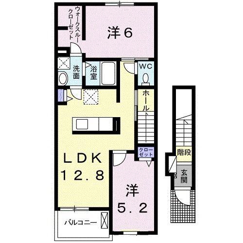 ブライト605レジデンスIV(2LDK/2階)の間取り写真