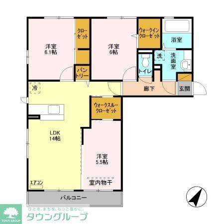 ルアナ姉崎(3LDK/2階)の間取り写真