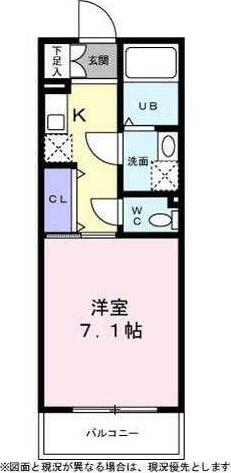 フォレスト柳沢(1K/1階)の間取り写真