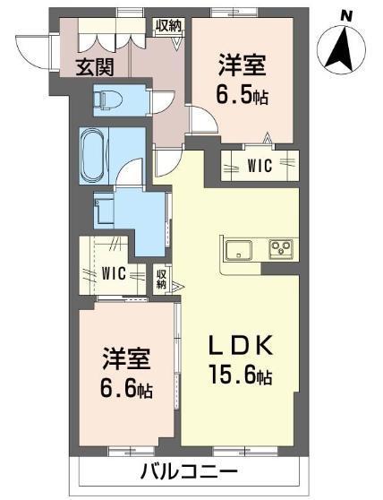 ＪＲ京浜東北線 与野駅 徒歩11分 3階建 新築(2LDK/2階)の間取り写真
