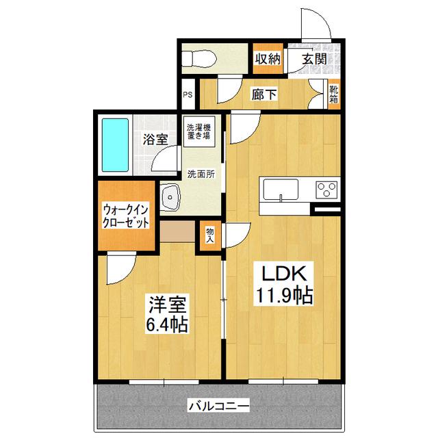 LA GRAND QUATRE(1LDK/1階)の間取り写真