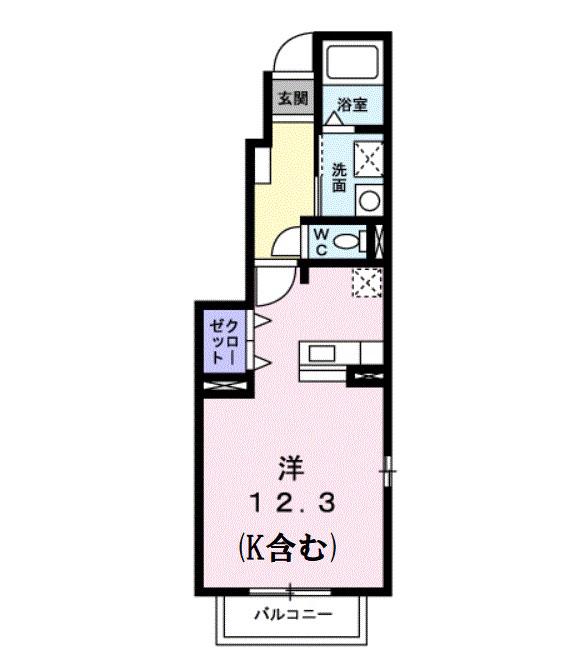 MERRYSYO(ワンルーム/1階)の間取り写真