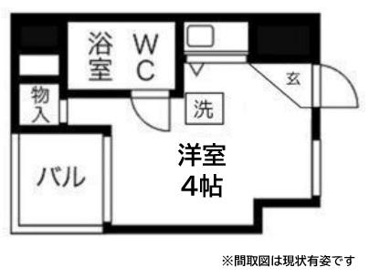 ライオンズマンション神戸(1K/3階)の間取り写真