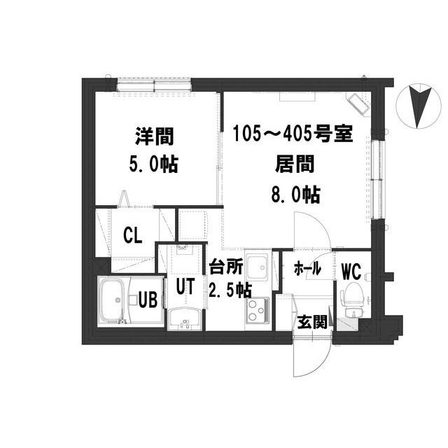 グランメールTS新道東(1LDK/1階)の間取り写真