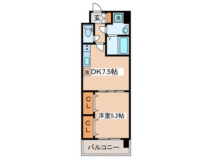 アベリア(1DK/3階)の間取り写真