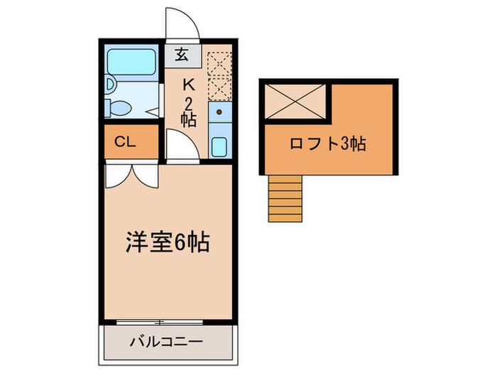 グリーンハイツ(1K/2階)の間取り写真