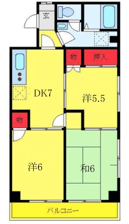 第8池田マンション(3DK/3階)の間取り写真