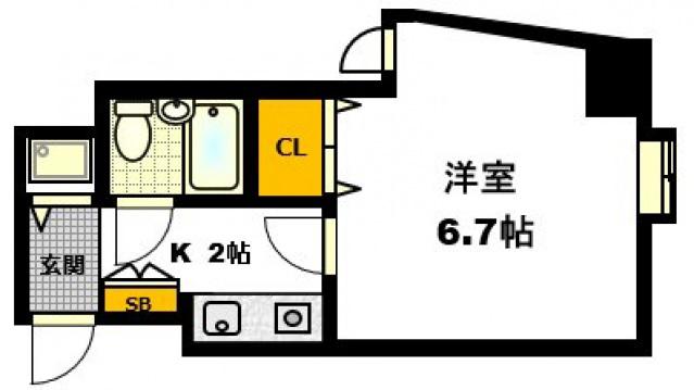 ダイアパレス横川公園(1K/2階)の間取り写真