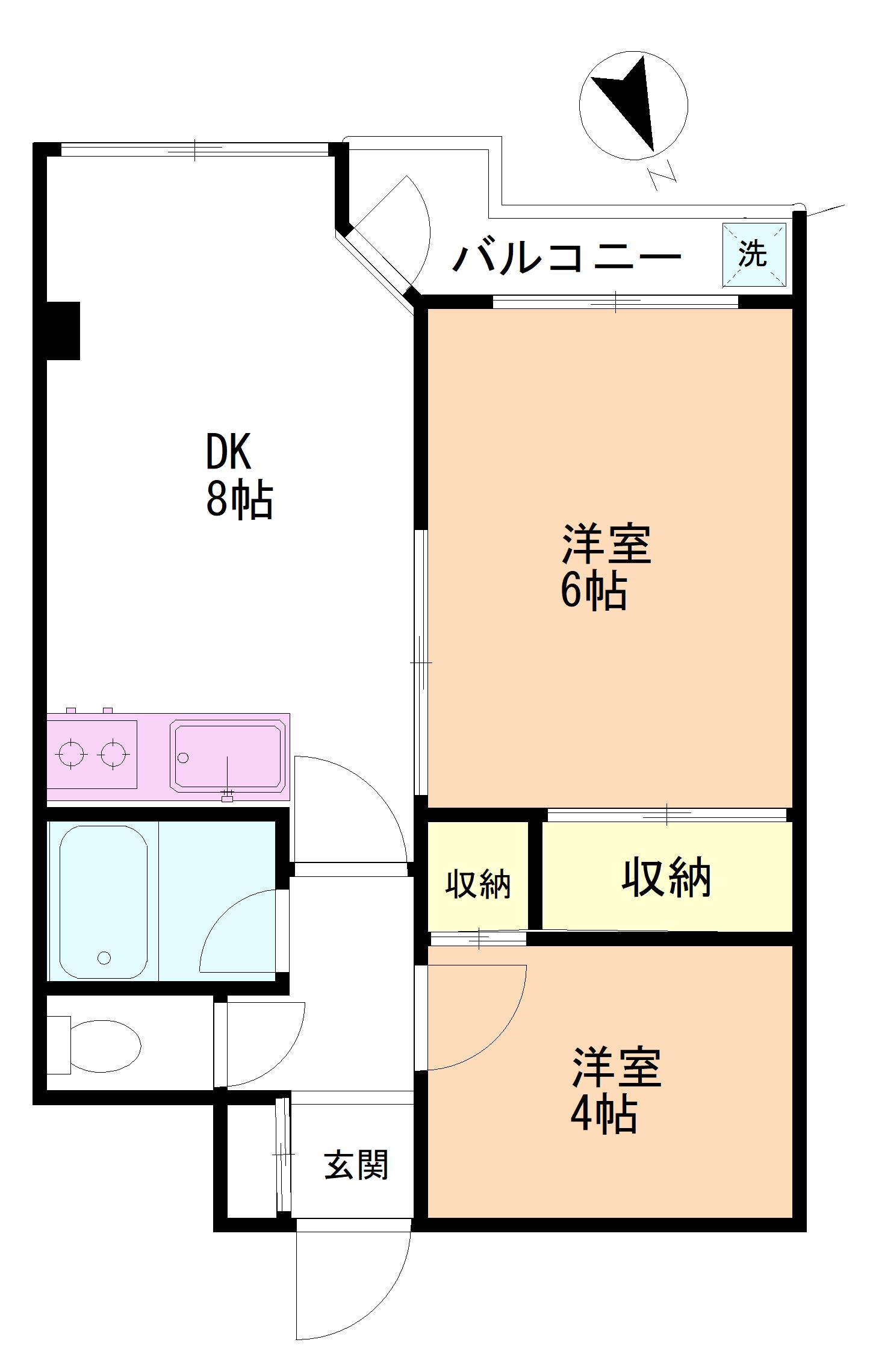 セザール第二蒲田(2DK/2階)の間取り写真
