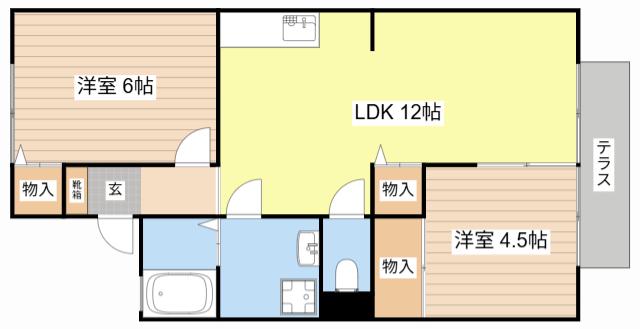 メゾン・ラポーム(2LDK/1階)の間取り写真