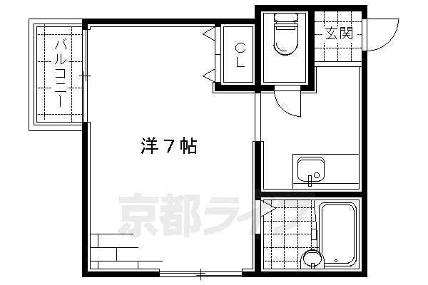 マーブル(1K/1階)の間取り写真