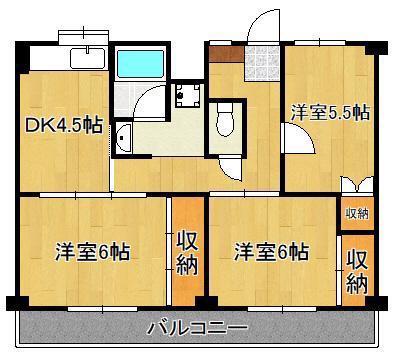 ビレッジハウス沼小柳 3号棟(3DK/3階)の間取り写真
