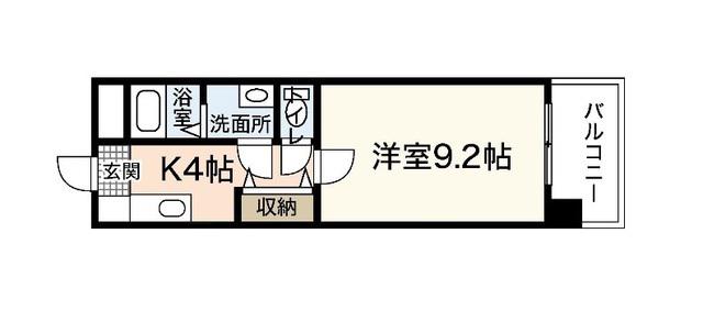 ウィンディア楽々園(1K/7階)の間取り写真
